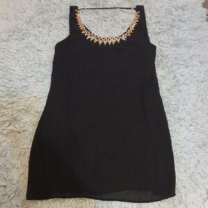 HeartSoul Black Mini Dress with Gold/turquoise Details
